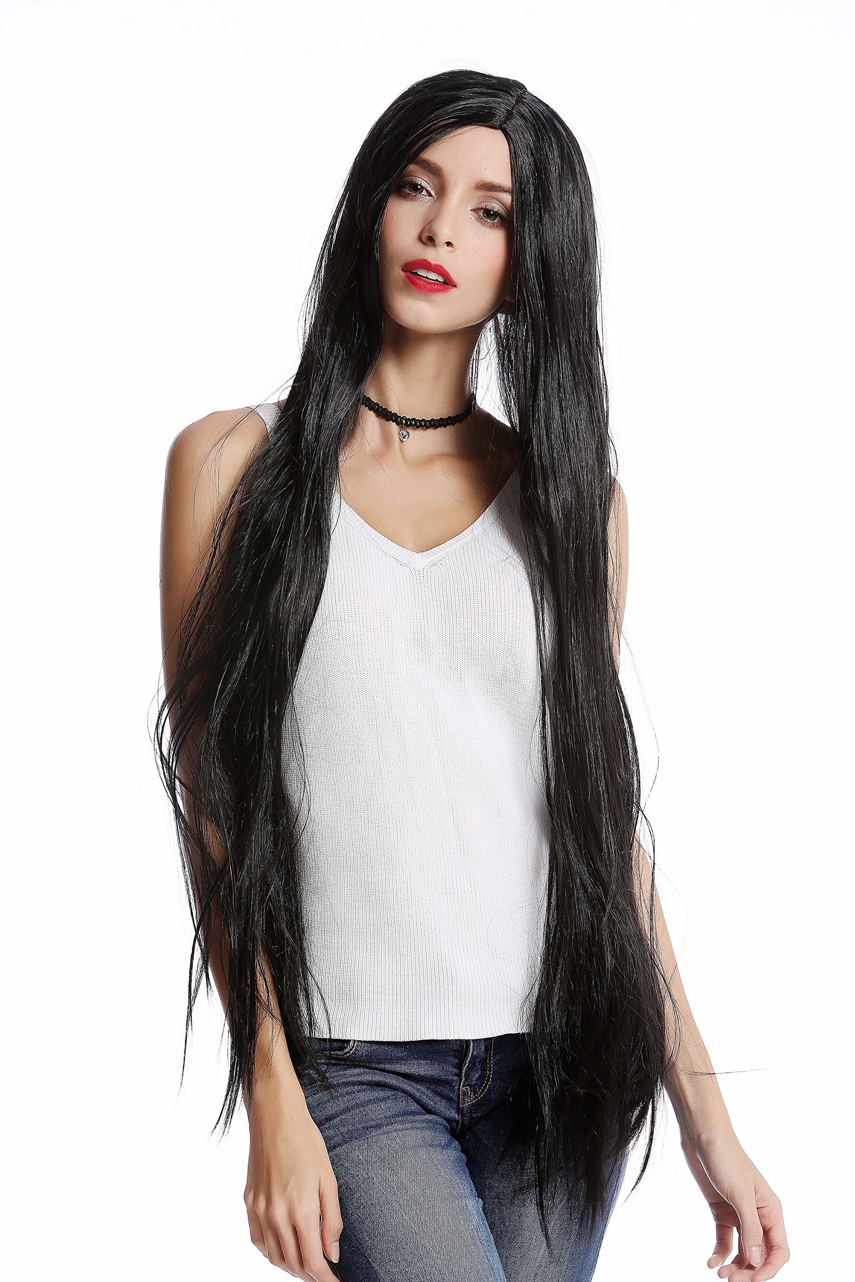 wig-me-up-91509-za103-damenper-cke-sehr-lang-glatt-schwarz-mittelscheitel-90-cm image 1