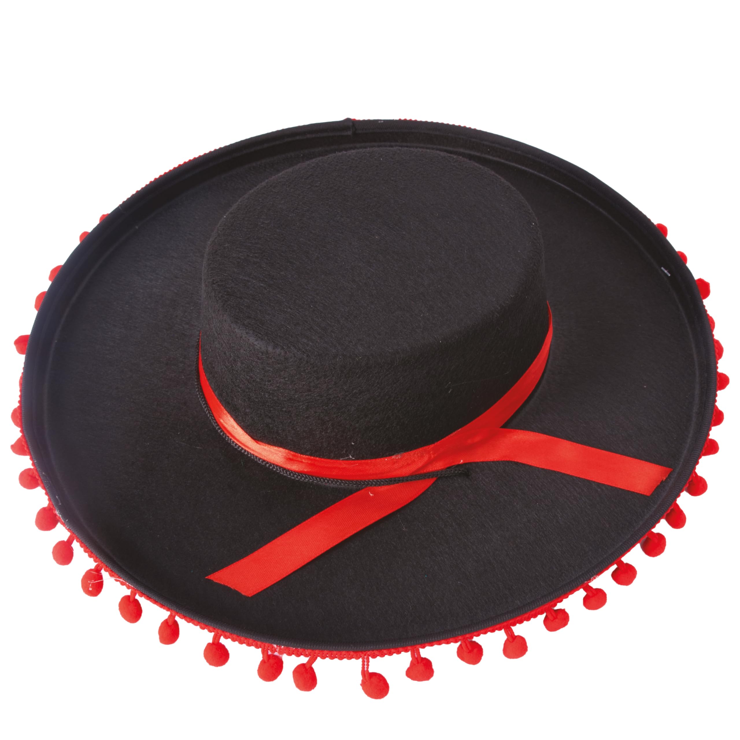 ptit-clown-75300-spanischer-filzhut-erwachsene-schwarz-rot image 3