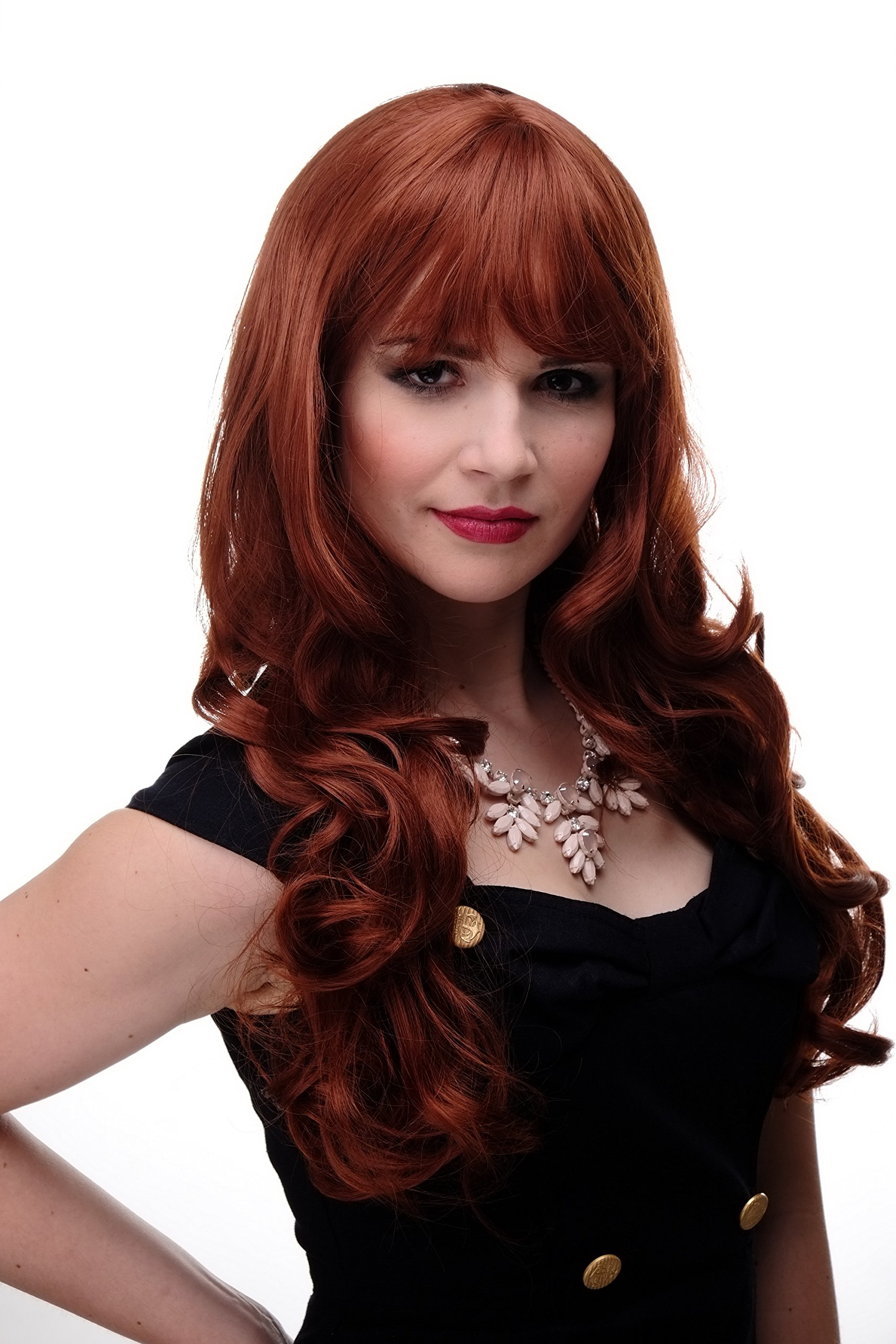 wig-me-up-285-damen-per-cke-kupferrot-locken-mit-pony-ca-65-cm image 1