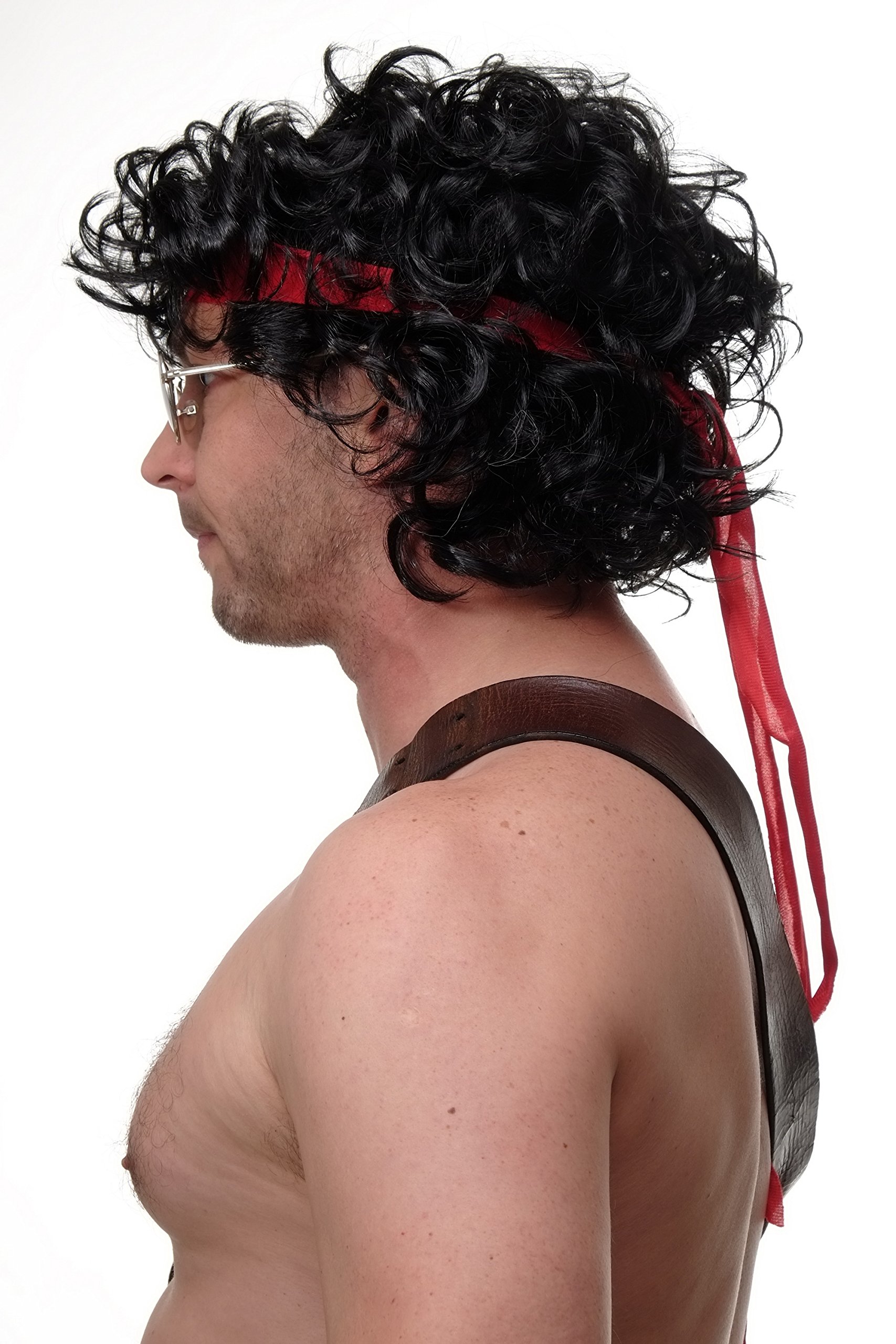 wig-me-up-3089-1-herren-per-cke-80er-locken-schwarz-mit-stirnband-25-cm image 3