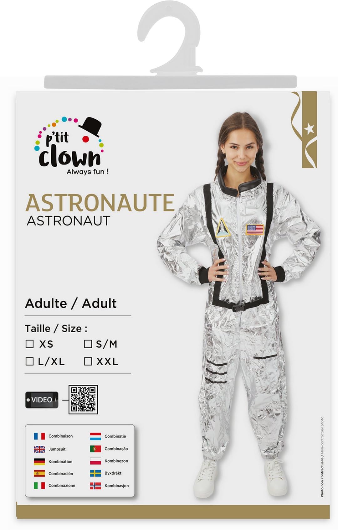 p-tit-clown-astronautenkost-m-f-r-erwachsene-polyester-grau image 5