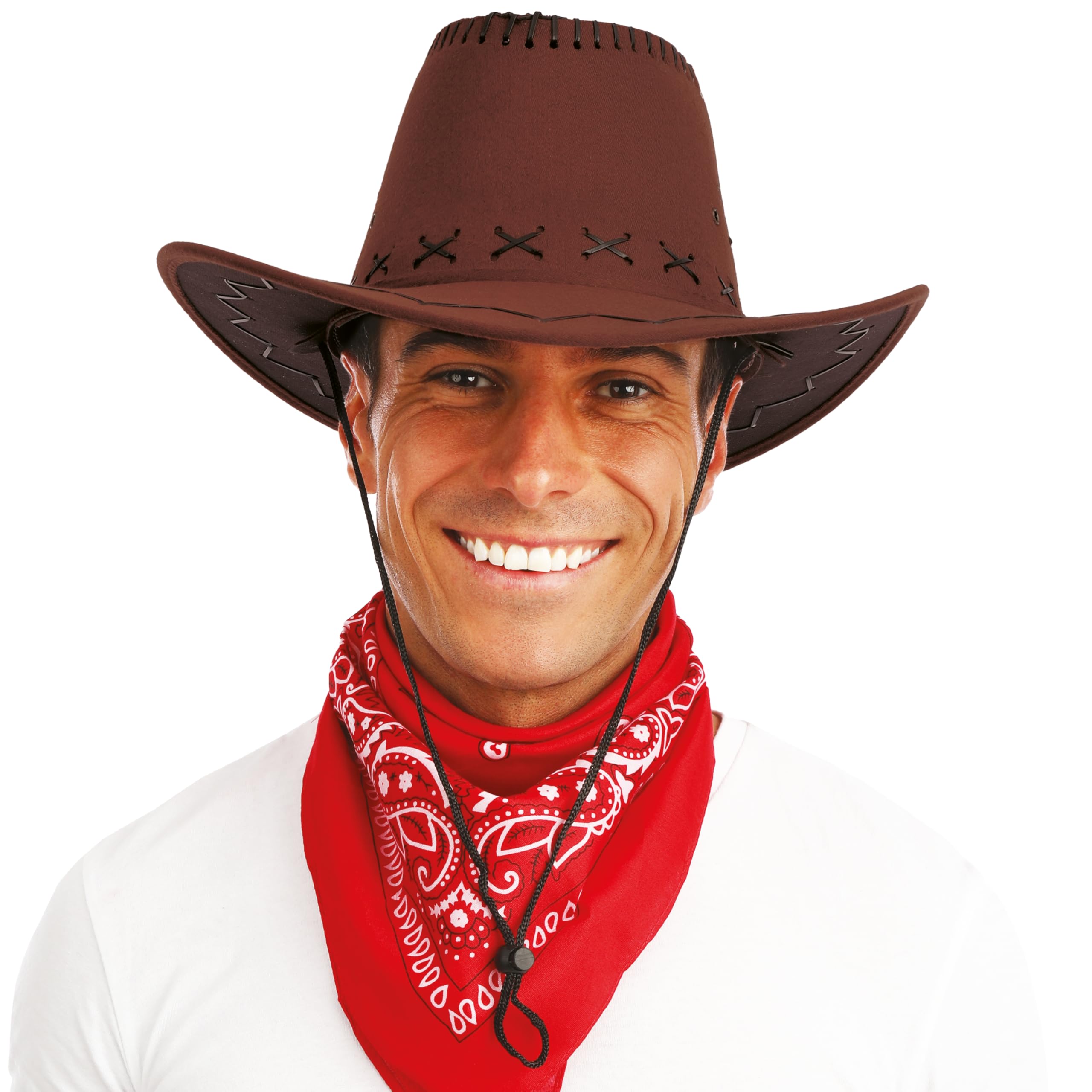 ptit-clown-cowboyhut-nubukleder-optik-dunkelbraun-erwachsene image 5