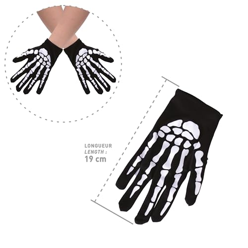 ptit-clown-skelett-handschuhe-kinder-schwarz-wei-halloween-kost-mhandschuhe image 7