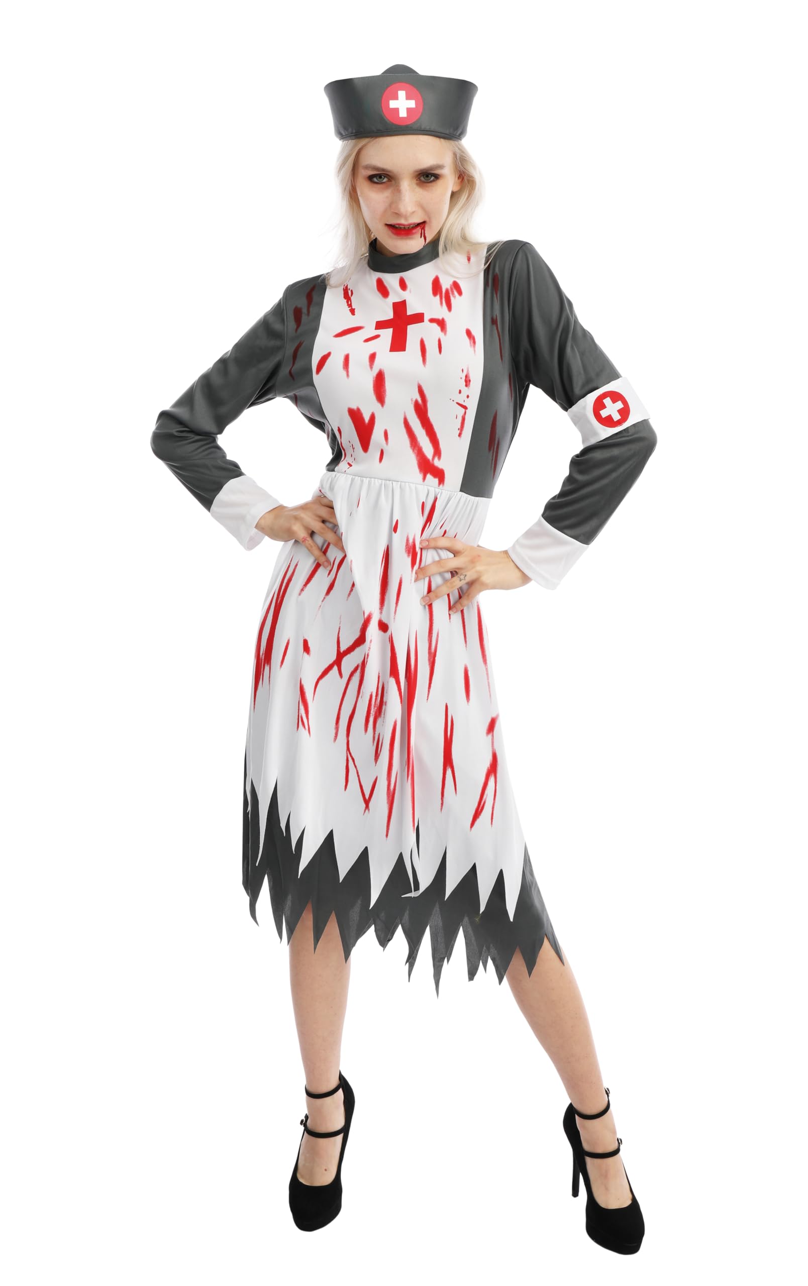 p-tit-clown-blutiges-krankenschwester-kost-m-damen-kleid-haarreif image 1