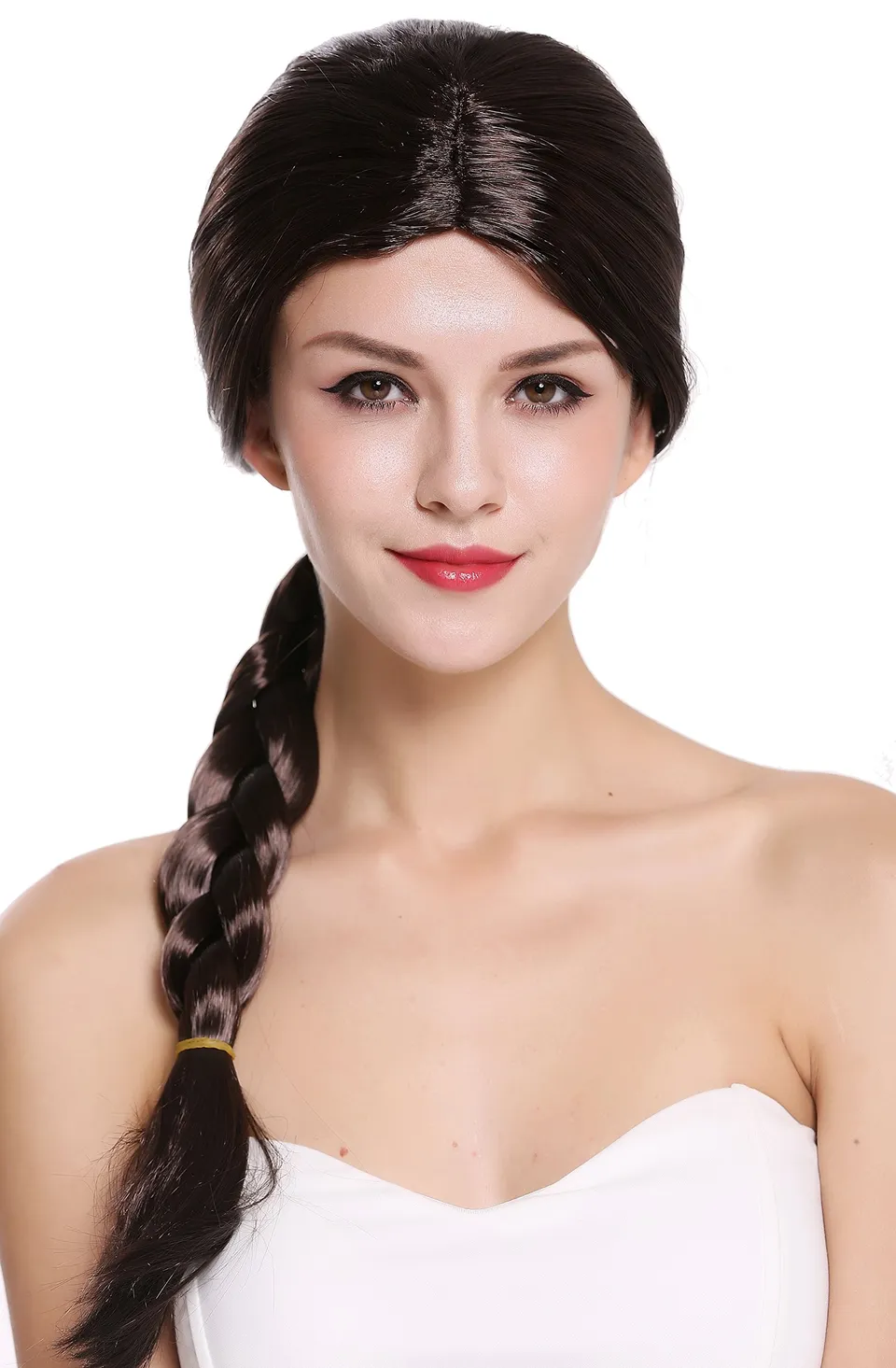 wig-me-up-per-p2-damenper-cke-rapunzel-lang-dunkelbraun-geflochtener-zopf image 1