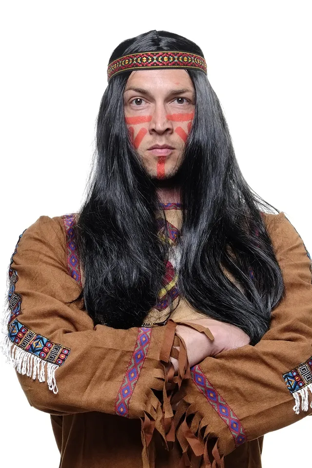 wig-me-up-lm3049-p103-indianer-per-cke-schwarz-60-cm image 1