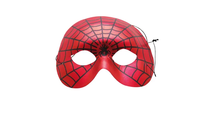 p-tit-clown-spinnen-maske-herren-rot-mit-spinnennetz-halloween-accessoire image 1