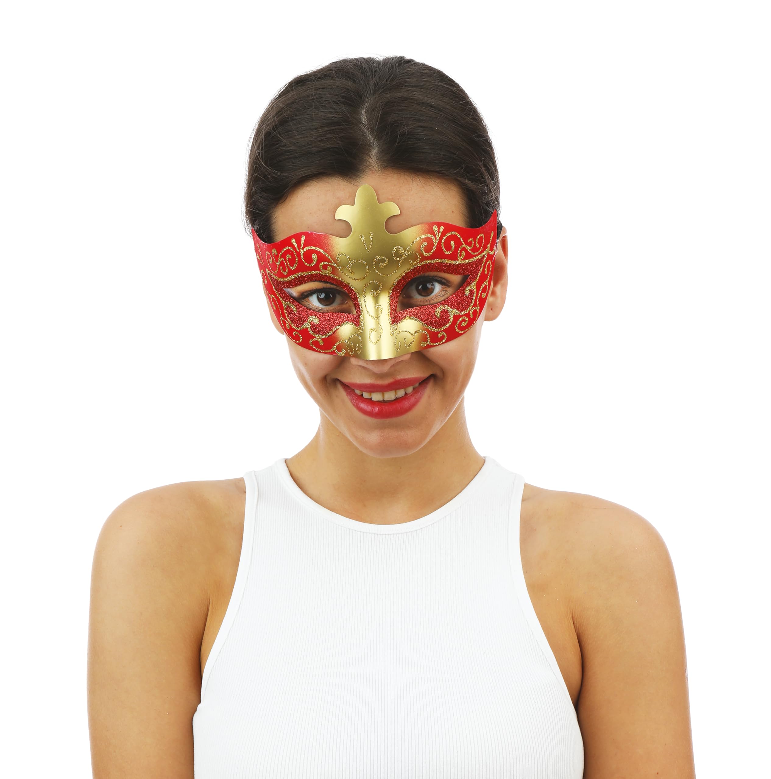 ptit-clown-22024-venezianischer-wolf-maske-gold-rot-kunststoff image 2