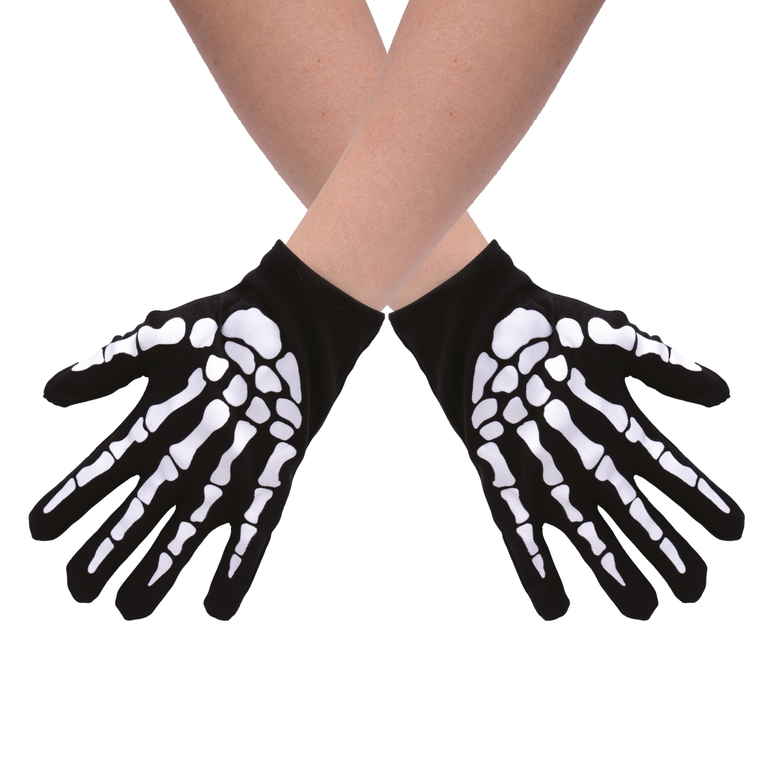 ptit-clown-skelett-handschuhe-kinder-schwarz-wei-halloween-kost-mhandschuhe image 1