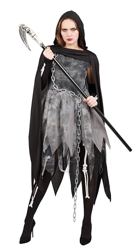 p-tit-clown-sensenmann-kost-m-damen-s-m-kleid-umhang-strumpfhose-handschuhe image 7