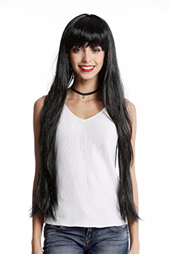 wig-me-up-ylx-9501-p103-damenper-cke-karneval-sehr-lang-schwarz-glatt-mit-pony image 6