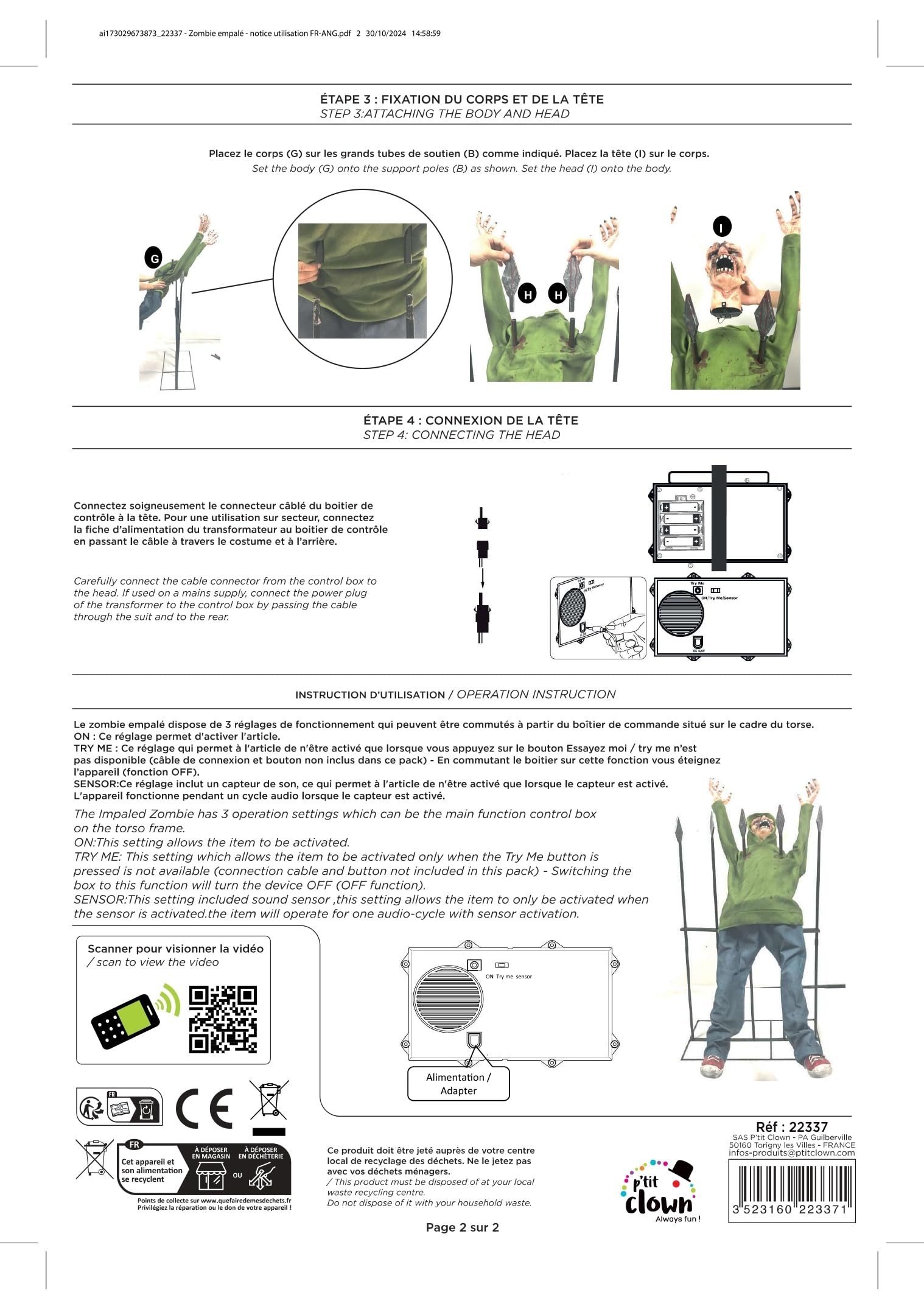 p-tit-clown-animierter-aufgespie-ter-zombie-140-cm-mit-sound-licht image 4