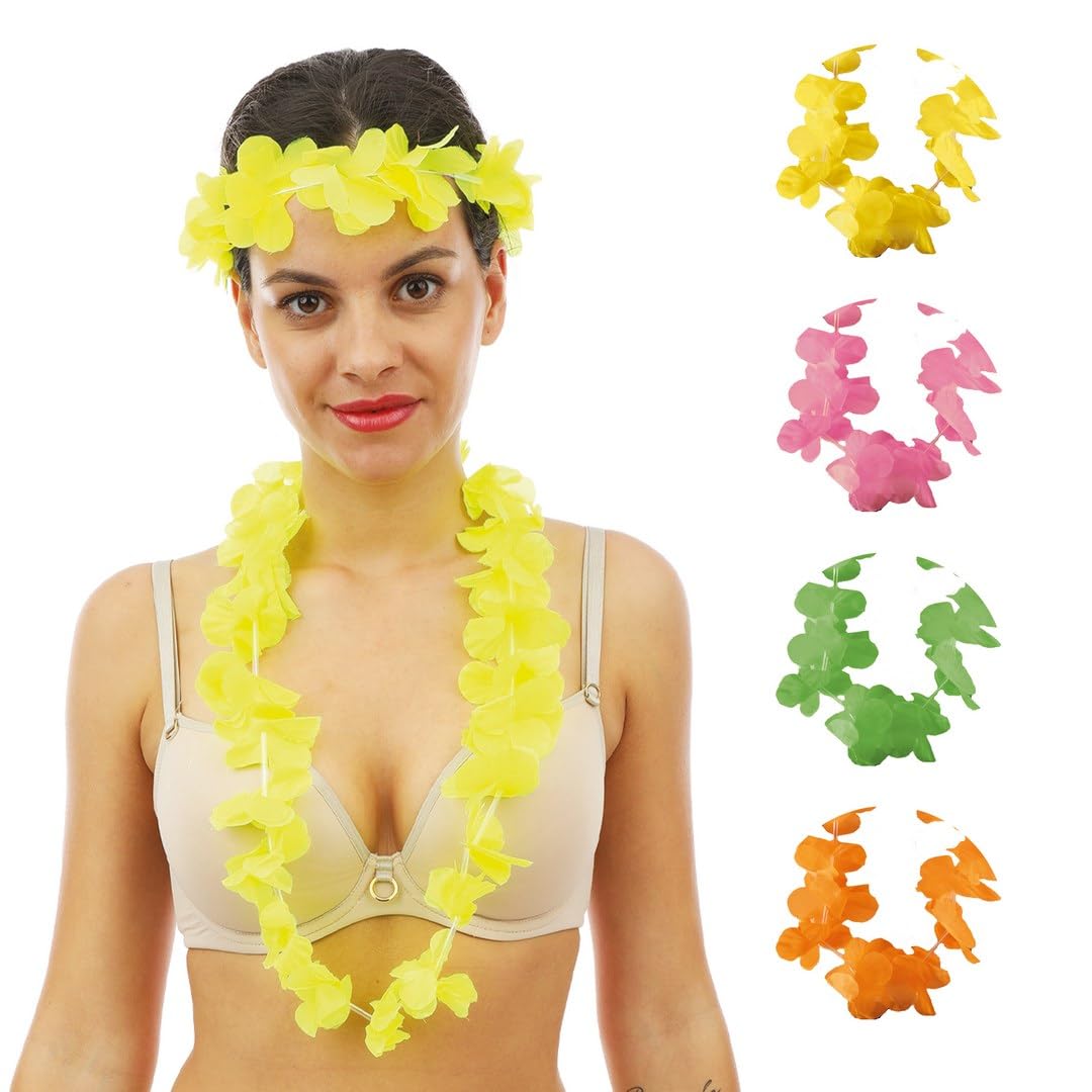p-tit-clown-hawaii-kette-fluo-neon-blumenkette-zuf-llige-farbe image 2