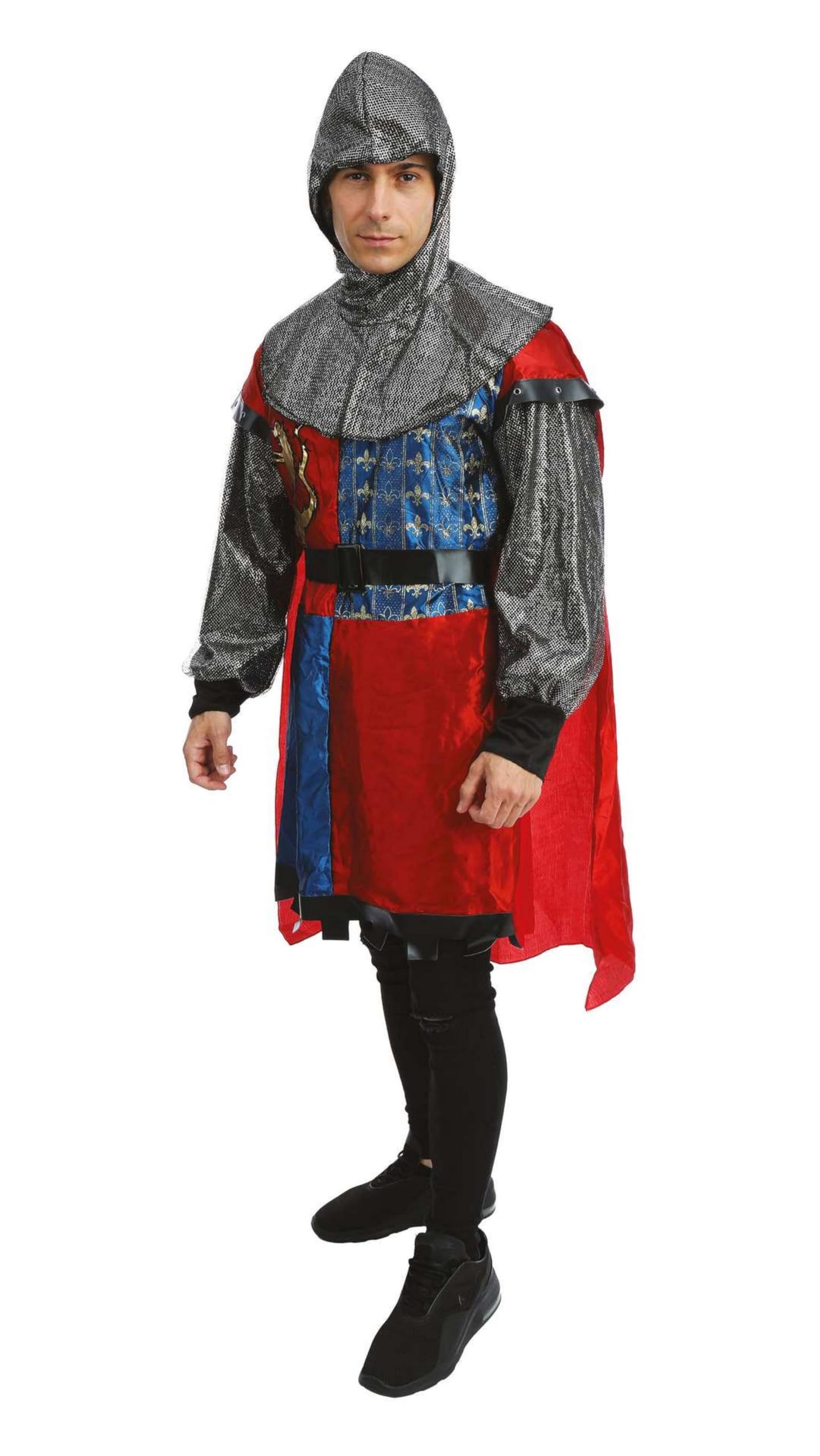 p-tit-clown-ritterkost-m-herren-mittelalter-rot-blau-polyester image 2