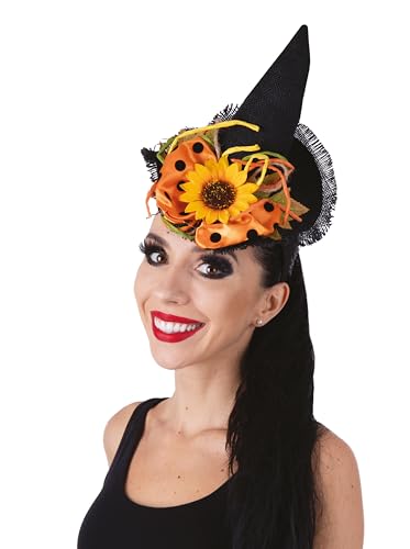 ptit-clown-22975-haarreif-hut-mit-blumen-schwarz-orange-halloween-accessoire image 6