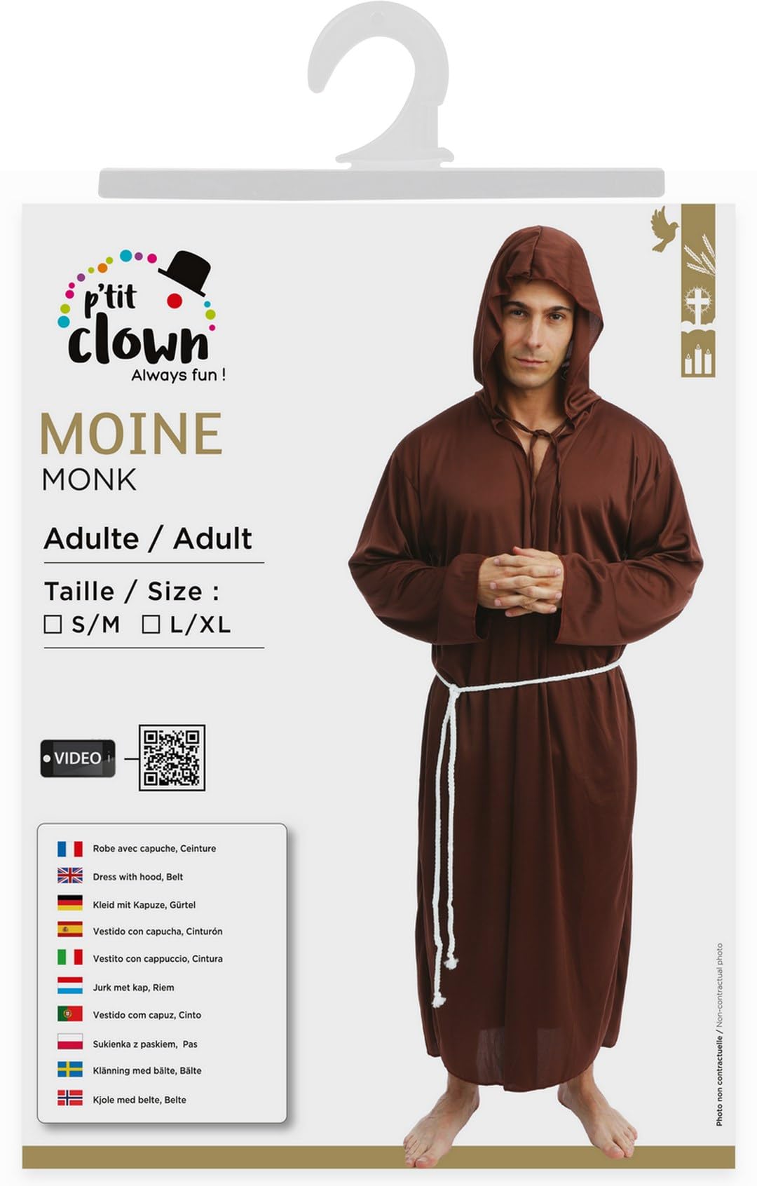 p-tit-clown-m-nchskutte-braun-erwachsene-mittelalter-kost-m image 6