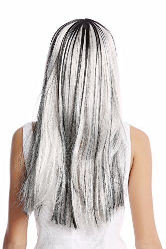 wig-me-up-90770-damenper-cke-sehr-lang-glatt-grau-silber-schwarz-wei-mit-pony image 6