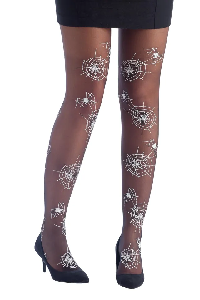 p-tit-clown-damen-strumpfhose-spinnennetz-schwarz-halloween-accessoire image 1