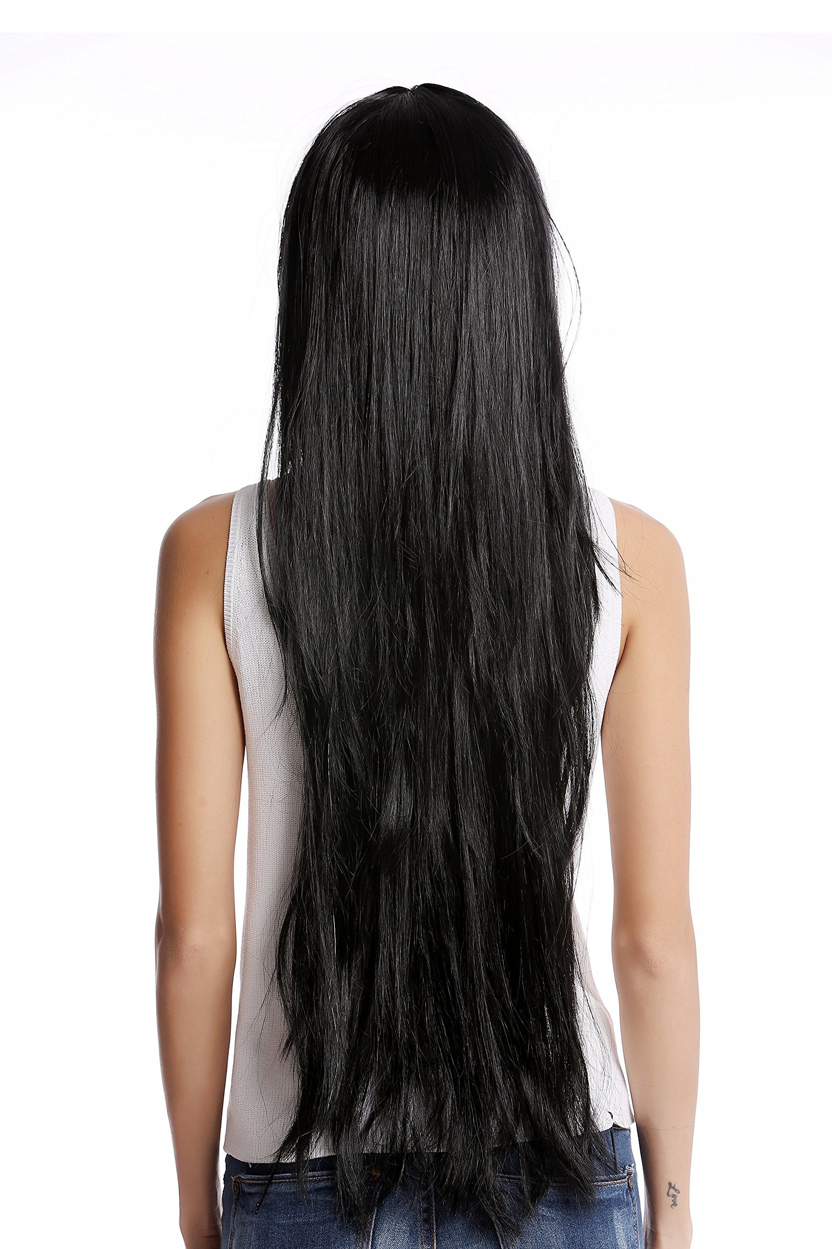 wig-me-up-ylx-9501-p103-damenper-cke-karneval-sehr-lang-schwarz-glatt-mit-pony image 4