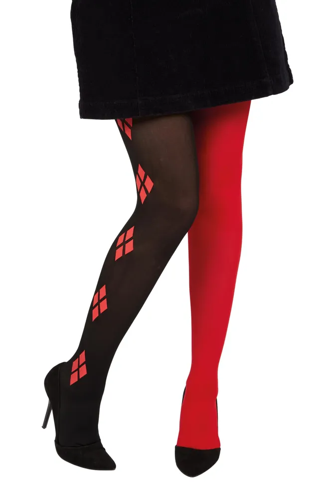 p-tit-clown-22165-harlekin-strumpfhose-rot-schwarz-blickdicht image 1