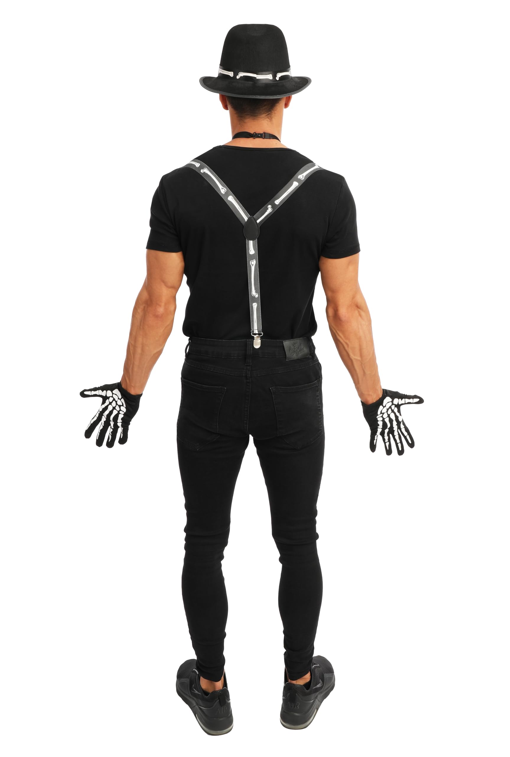 p-tit-clown-skelett-set-erwachsene-handschuhe-hut-fliege-hosentr-ger image 3