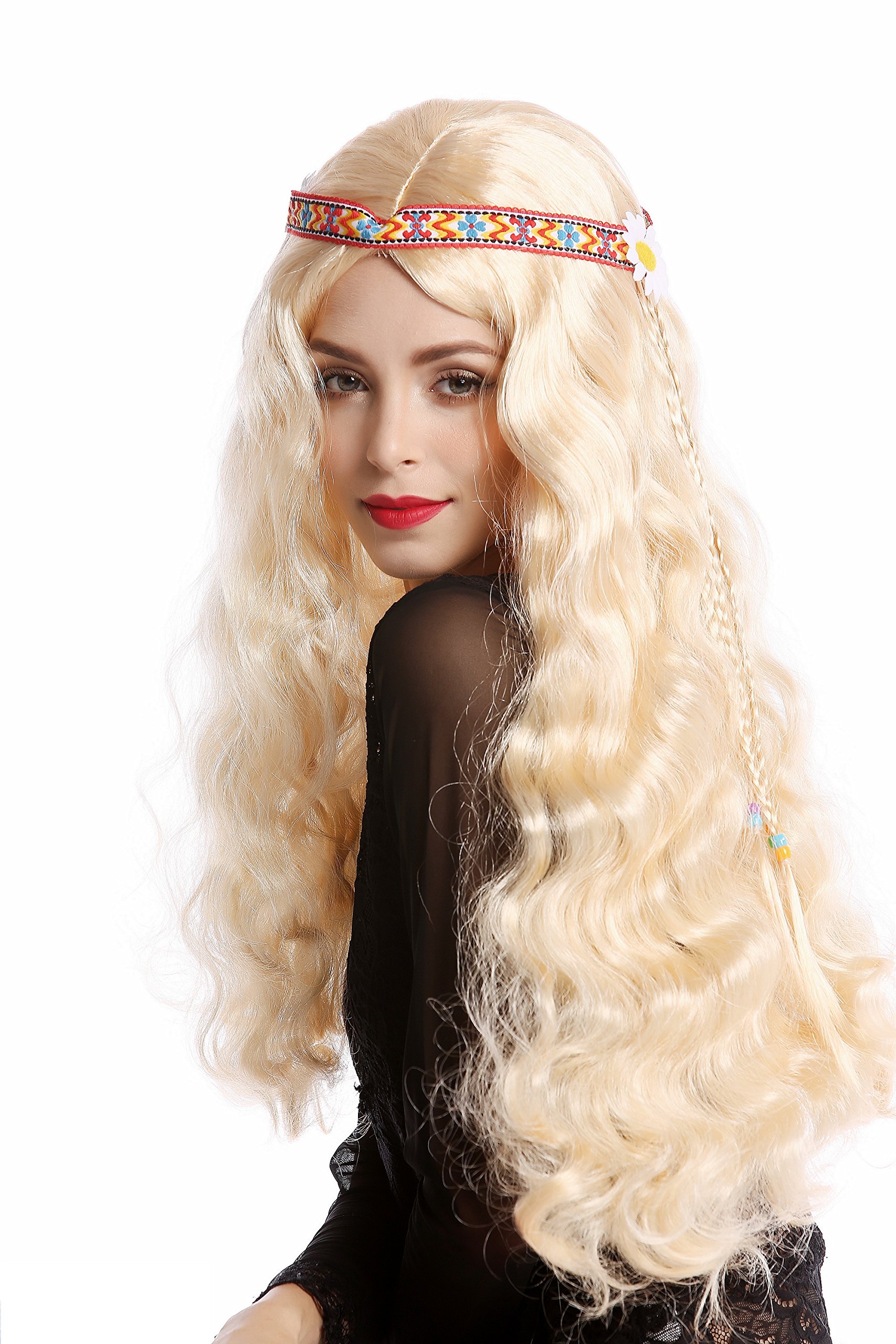 wig-me-up-91298-za02-hippie-per-cke-blond-wellig-60-cm-mit-stirnband image 3