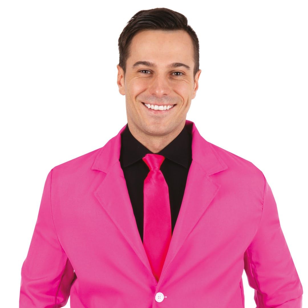 p-tit-clown-krawatte-neonrosa-mit-gummizug-erwachsene-unisex-karneval image 2