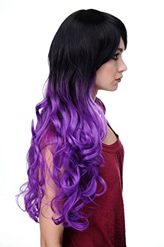 wig-me-up-h9703-2ft2411-damenper-cke-ombre-schwarz-lila-lockig-sehr-lang-ca-75-c image 6