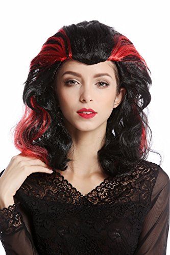 wig-me-up-90729-za103-za13-damenper-cke-morgana-schwarz-mit-roten-str-hnen-50-cm image 6