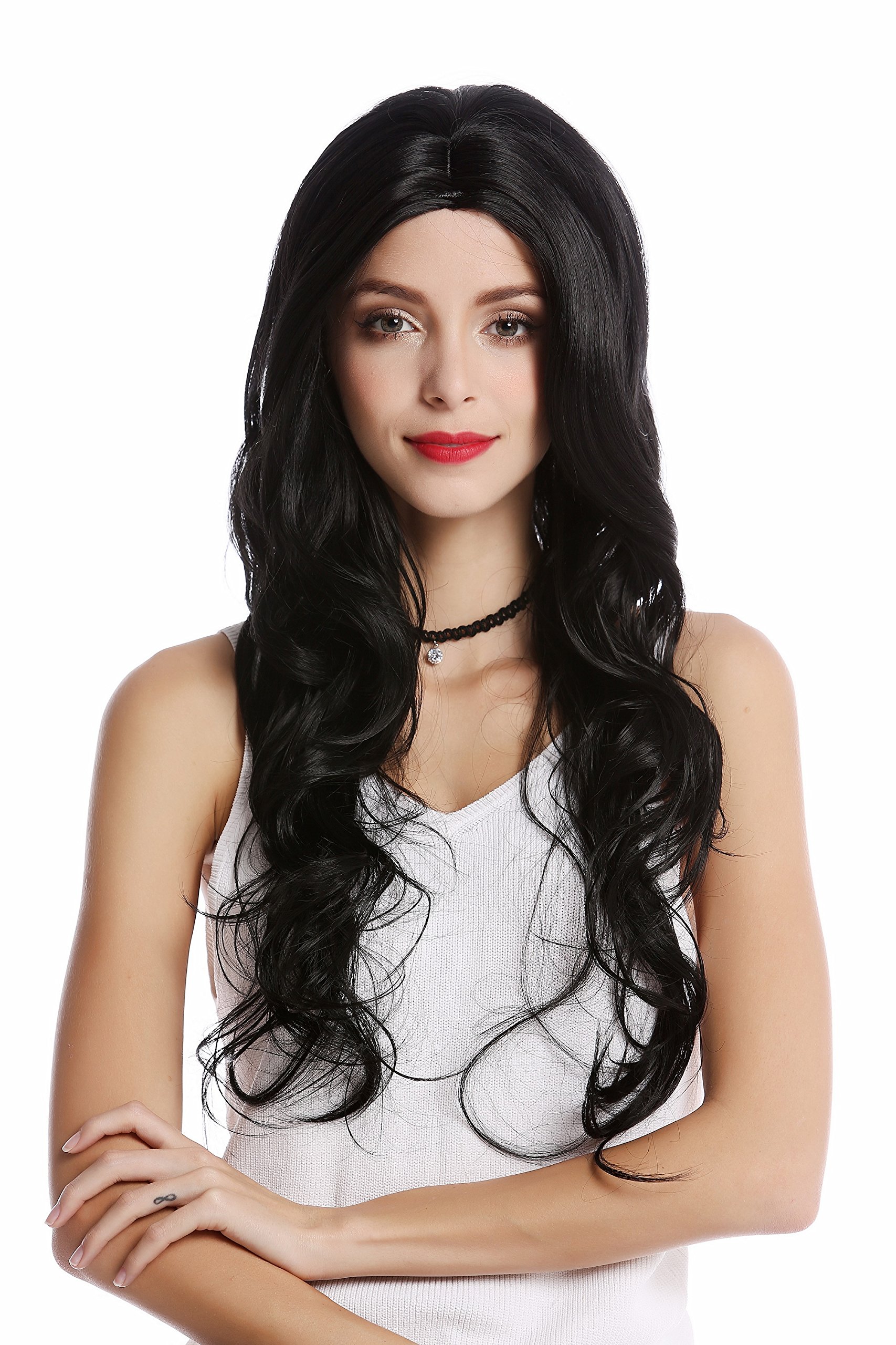 wig-me-up-gf-w2081-1-damenper-cke-lang-tiefschwarz-mittelscheitel-wellig-70-cm-b image 2