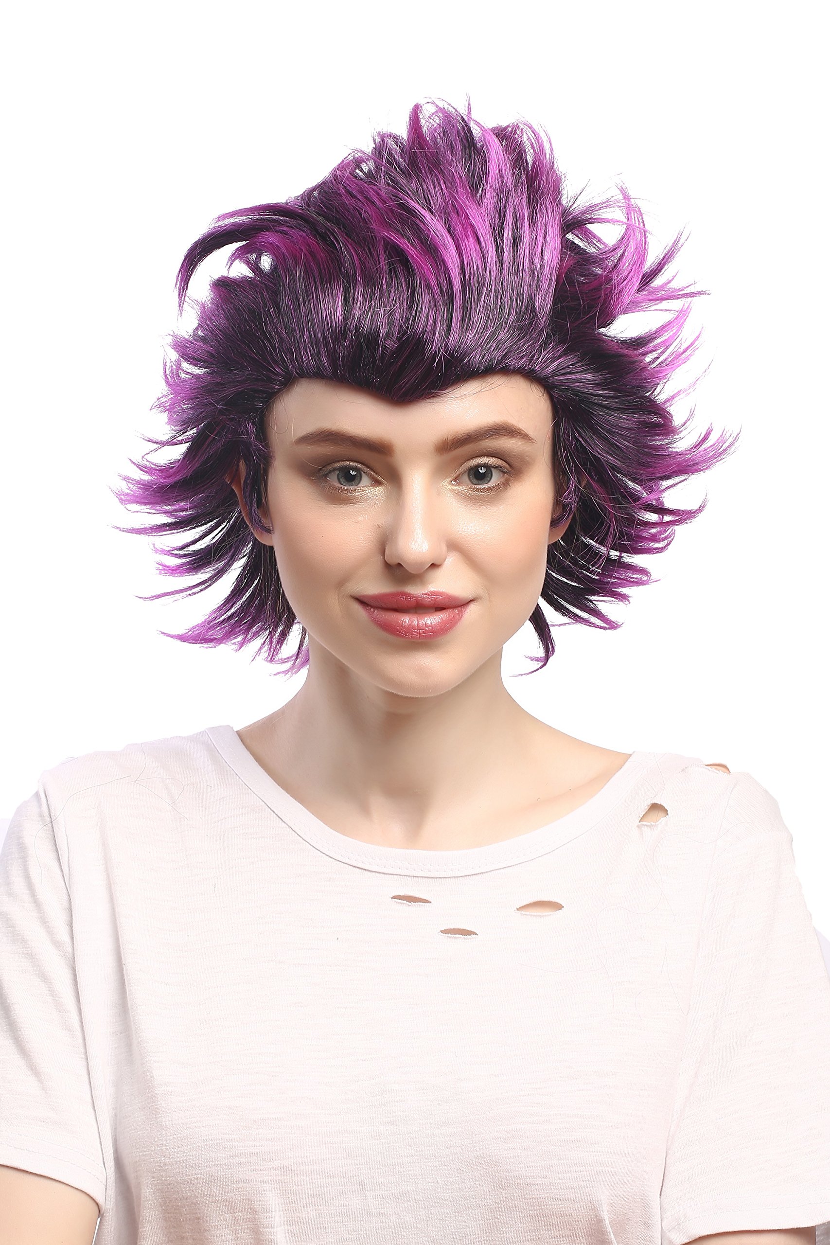 wig-me-up-91075-za51tza103-unisex-per-cke-kurz-schwarz-lila-wild image 2