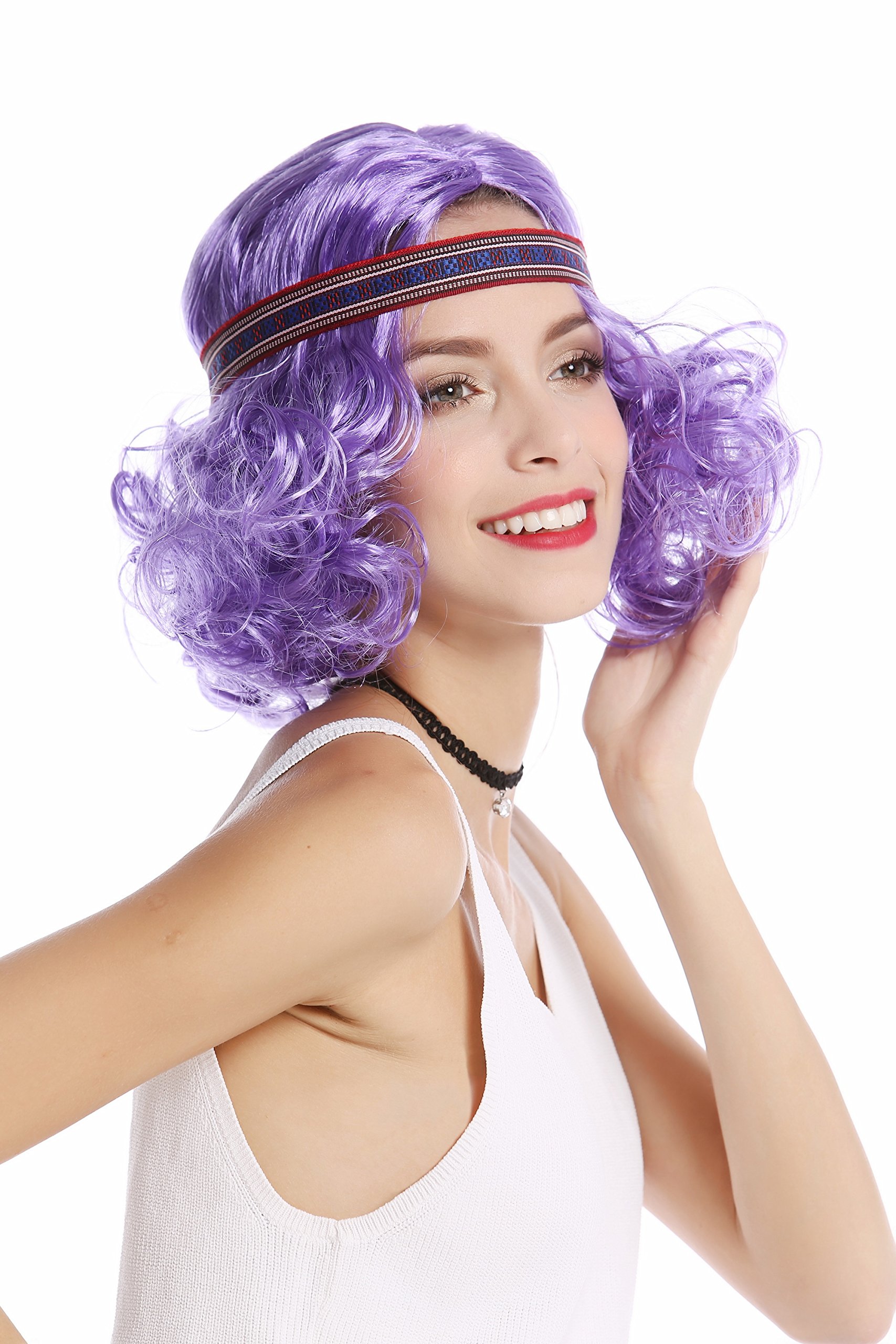 wig-me-up-90896-za08-partyper-cke-lila-longbob-lockig-mit-stirnband-80er-diva image 4