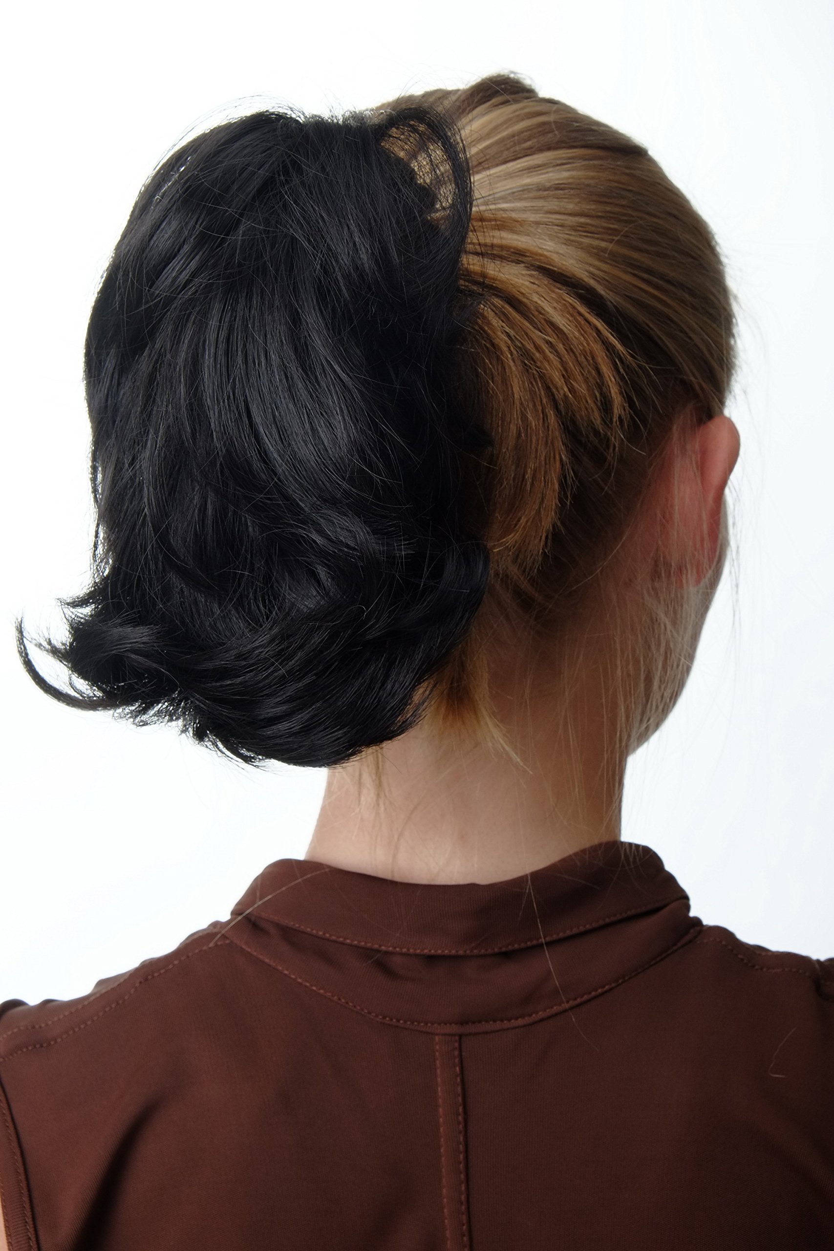 wig-me-up-t6545-2-haarteil-pferdeschwanz-kurz-wild-schwarz-15-20-cm image 2