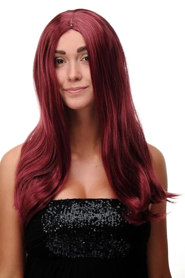 wig-me-up-sa-151-39-damenper-cke-granatrot-lang-glatt-mittelscheitel-60-cm image 1