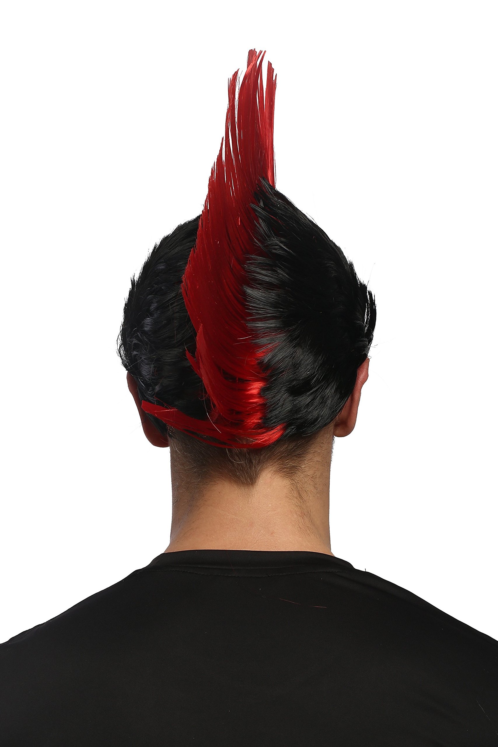 wig-me-up-xr-012-irokesen-per-cke-mohawk-punk-rot-schwarz-ca-27-cm image 4