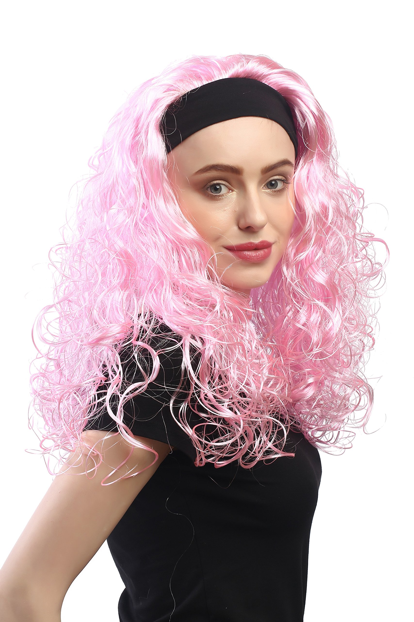 wig-me-up-dh1552-pc28-per-cke-damen-lang-volumen-locken-hellpink-rosa-80er-mit-s image 1