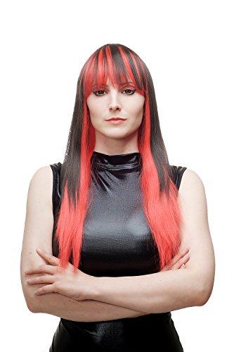 wig-me-up-damenper-cke-hla040-2-tt-2316-lang-rot-schwarz-glatt-pony-65-cm image 6