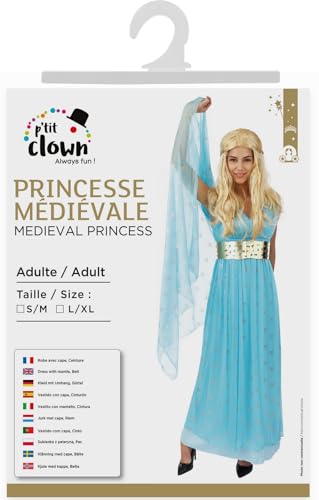 p-tit-clown-mittelalter-prinzessinnenkost-m-damen-blau-karneval-kleid image 8