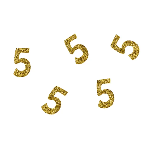 p-tit-clown-glitzer-konfetti-zahl-5-gold-50-st-ck image 1