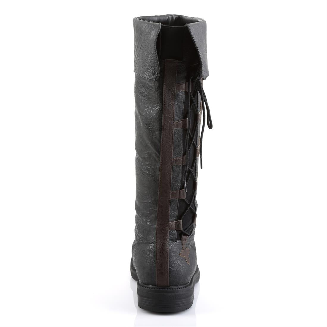 funtasma-captain-110-herren-kniehohe-piratenstiefel-schwarz-braun-2-5-cm-flat-he image 4