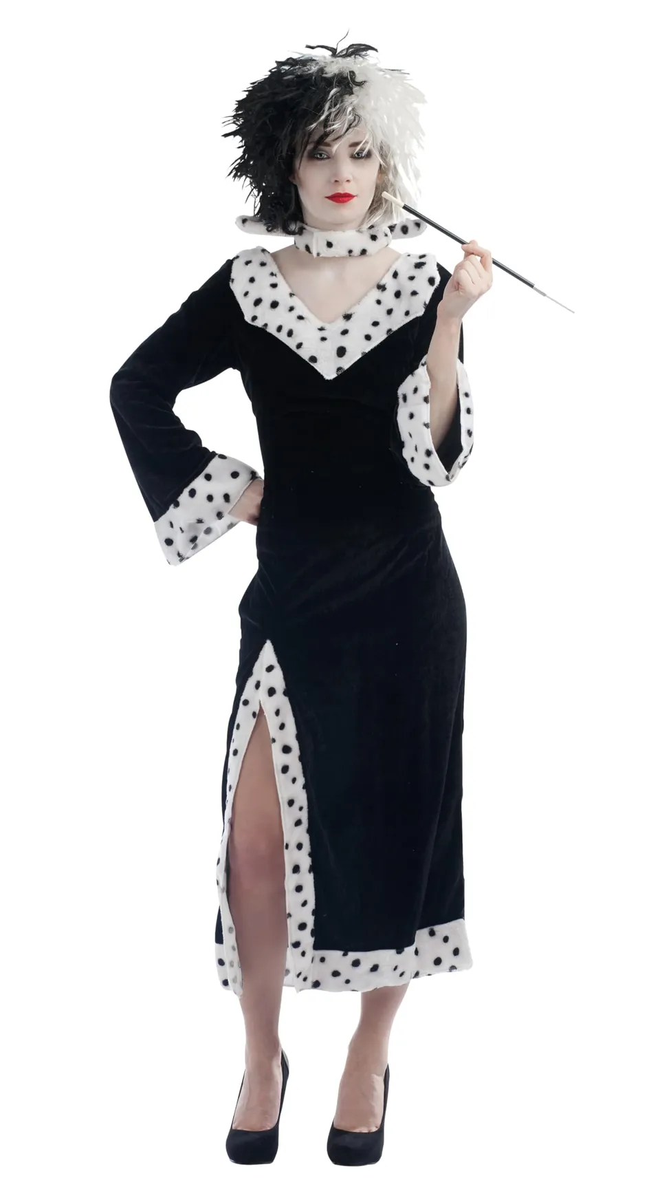 p-tit-clown-cruella-damenkost-m-grausame-lady-erwachsene-mit-kleid-und-kragen image 1