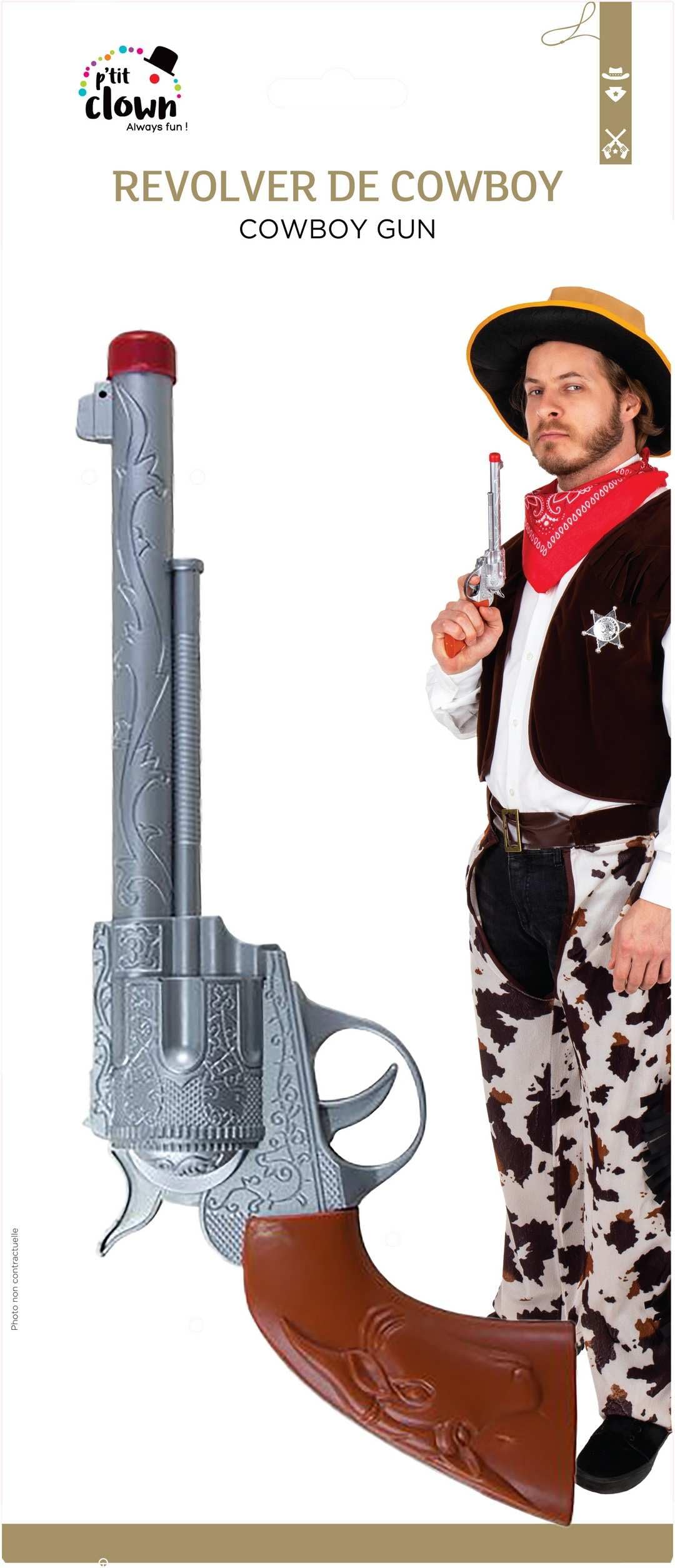 ptit-clown-cowboy-pistole-revolver-28-cm-deko image 3