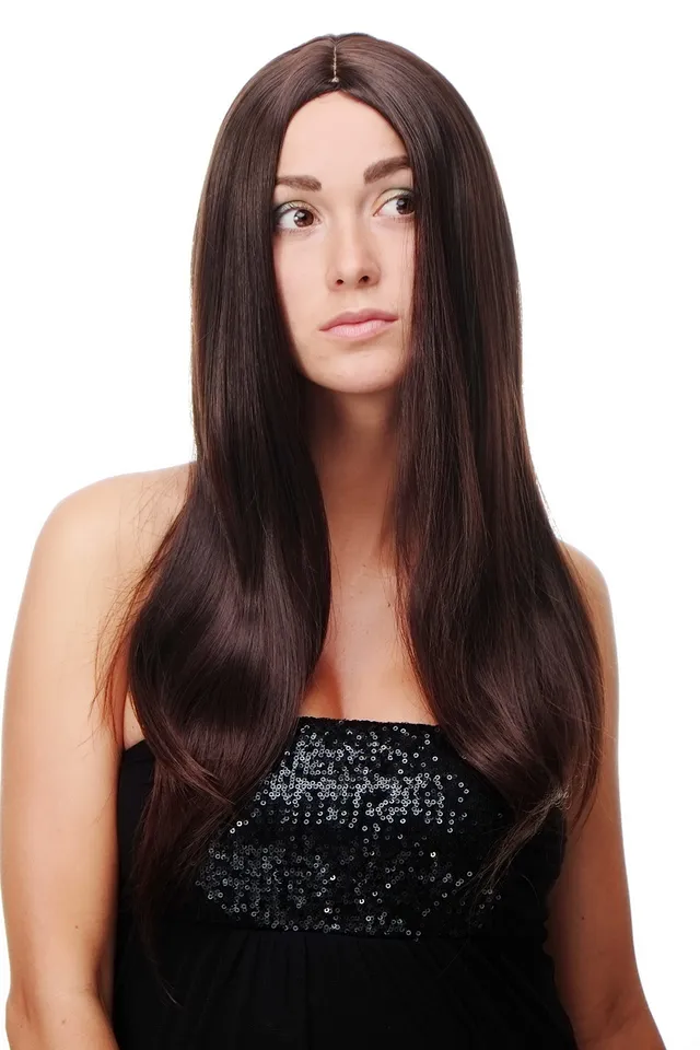 wig-me-up-sa-151-2t33-damenper-cke-lang-glatt-braun-mahagoni-mix-mittelscheitel- image 1