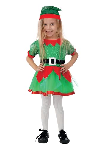 ptit-clown-wichtelkost-m-weihnachtself-f-r-m-dchen-gr-n-mit-kleid-und-m-tze image 6