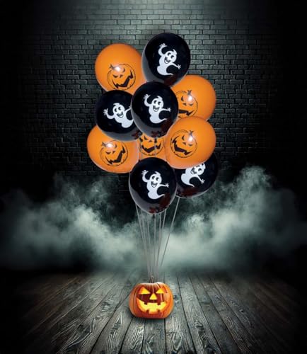 ptit-clown-10330-halloween-ballons-10er-set-23-cm-geist-und-k-rbis-orange-schwar image 5