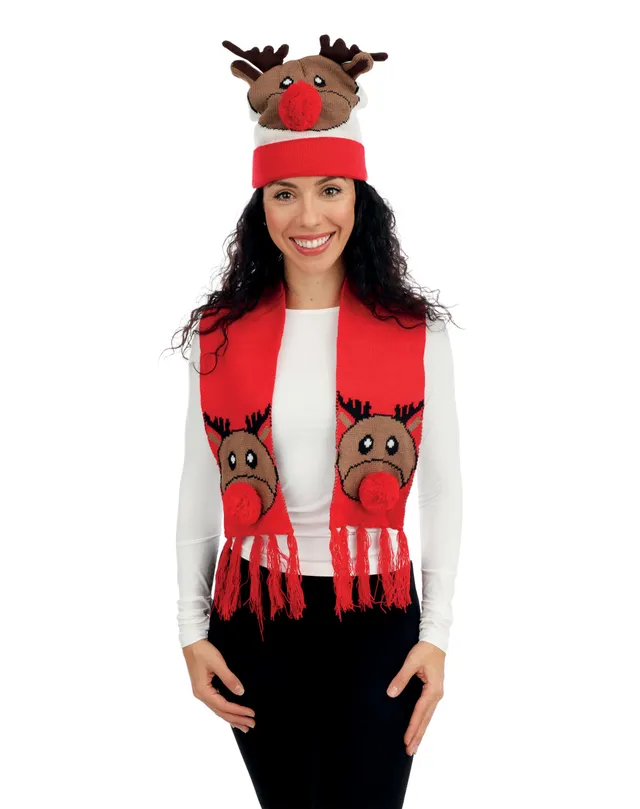p-tit-clown-re48331-weihnachts-set-m-tze-und-schal-rentier-rot-f-r-erwachsene image 1