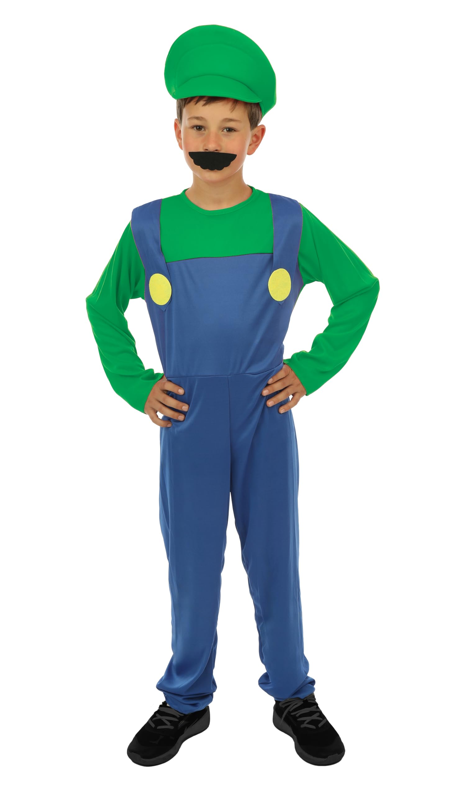 p-tit-clown-klempner-kost-m-f-r-kinder-mit-m-tze-und-schnurrbart image 1