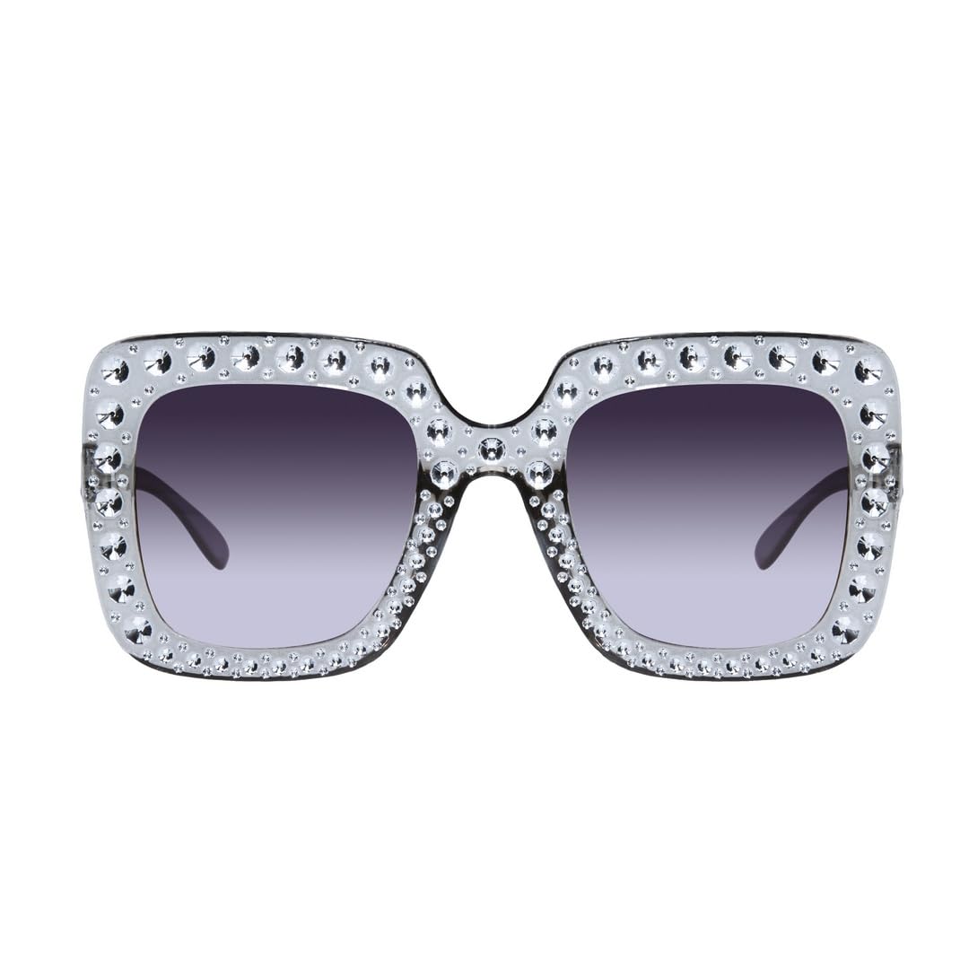 ptit-clown-disco-brille-silber-strass-sonnenbrille-einheitsgr-e image 1