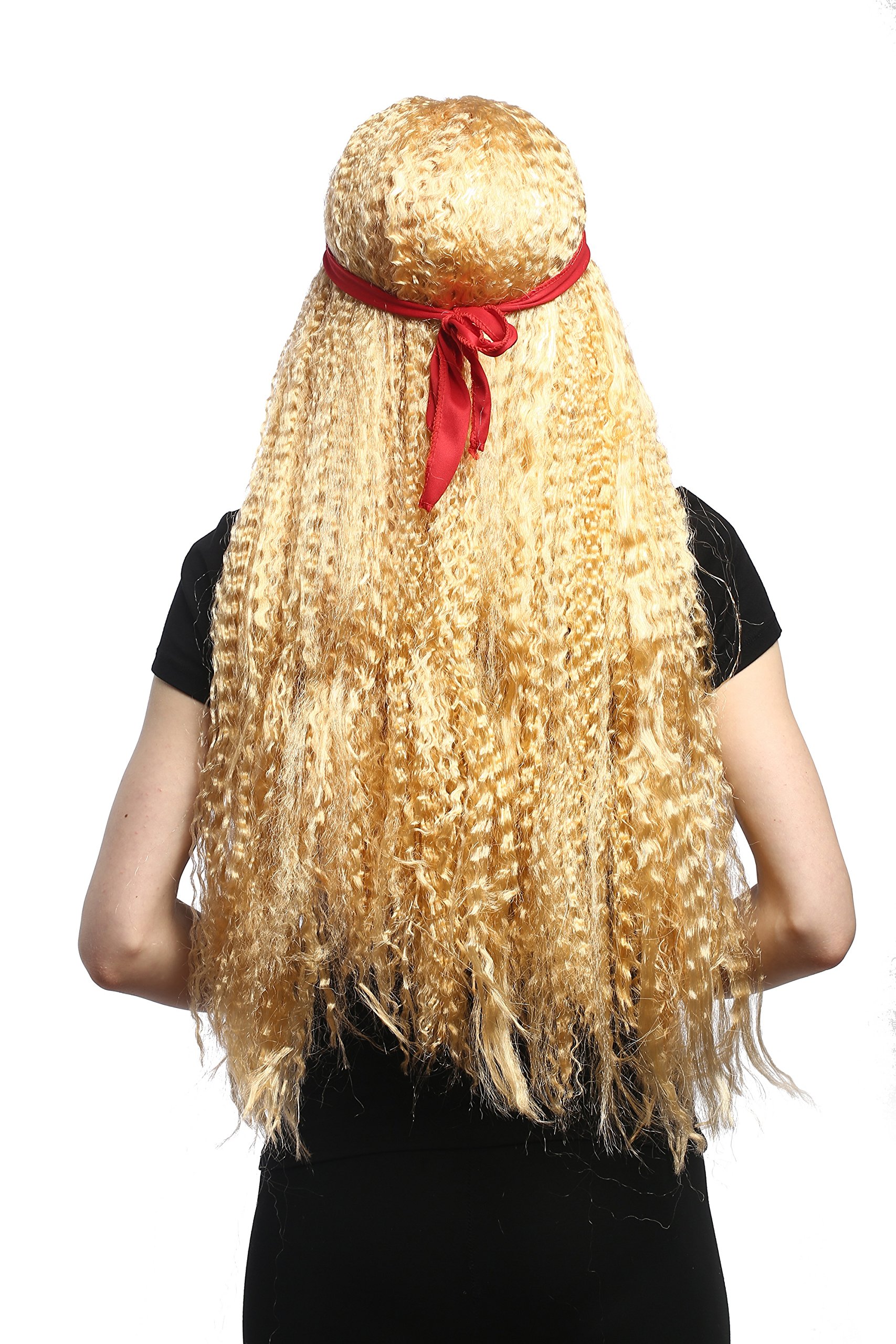 wig-me-up-90783-za02a-per-cke-damen-hippie-goldblond-75-cm-mit-stirnband image 3