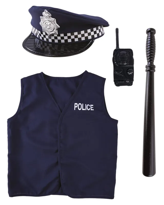 p-tit-clown-kit-policier-polizei-kost-m-set-kind-blau-marine image 1